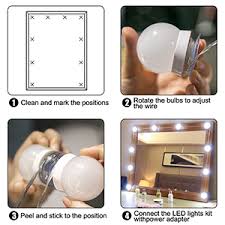 Buy fy1201500 12w led vanity mirror light kit with 10 bulb, white online at low price in india on amazon.in. Hollywood Led Vanity Lights Strip Kit With 14 Dimmable Light Bulbs For Full Body Length Makeup Mirror Wall Mirror Plug In Vanity Mirror Lights With Power Supply 3 Color Modes Mirror Not