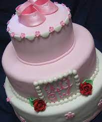 Baby Shower Three Tier Cake Baby Shower Cakes Girl Tiered Cakes Baby Shower Cakes