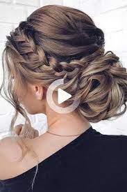 Braided fringe and a knotted updo: Pin On Braids Braided Hairstyles For Wedding Wedding Hairstyles Updo Messy Mother Of The Bride Hair
