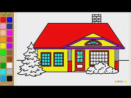 This section includes crafts for a houses, homes or where i live theme. How To Draw Big House Coloring Page For Kids I Learn Coloring Book With Coloring Pages For Kids House Drawing For Kids House Colouring Pages
