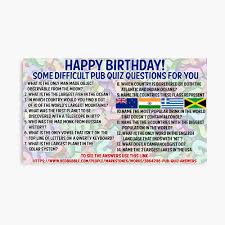 Have fun making trivia questions about swimming and swimmers. Happy Birthday Pub Quiz Card Photographic Print By Markstones Redbubble