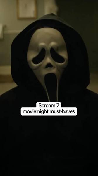 Don’t forget the vibes provided by pure paranoia., Gather your movie night  essentials and stream Scream 7 on #ParamountPlus