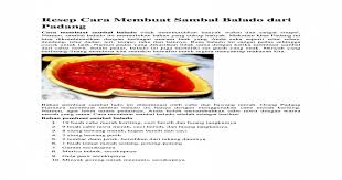 Resep Cara Membuat Sambal Balado Dari Padang