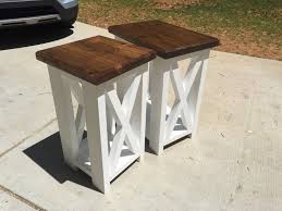 Rustic Farmhouse X End Table Etsy In 2020 Rustic End Tables Farmhouse End Tables Rustic Side Table