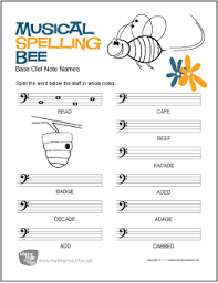 Musical Spelling Bee Free Bass Clef Note Name Worksheet Music Theory Worksheets Bass Clef Notes Music Worksheets
