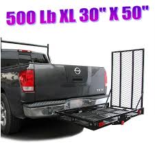 A wheelchair stair lift features a motorized platform to carry a person in a wheelchair over a barrier. 500 Lb Wheelchair Mobility Scooter Tow Hitch Carrier Lift With Ramp Wma