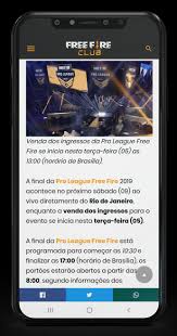 Vale lembrar que a grande final da pro league free fire ocorrerá em 09 de novembro no rio de janeiro, uma semana antes do grande mundial. Clubff For Android Apk Download