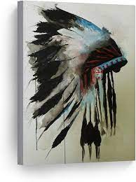 We did not find results for: Buy Smileartdesign Indian Wall Art Native American Chiefs Headdress Feathered Watercolor Canvas Print Home Decor Decorative Artwork Living Room Bedroom Wall Decor Ready To Hang Made In Usa 12x8 Online In