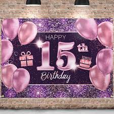 For little girls into ballet or fashion, you could use a paris pink color theme. Buy Pakboom Happy 15th Birthday Banner Backdrop 15 Birthday Party Decorations Supplies For Girl Pink Purple Gold 4 X 6ft Online In Turkey B085ql24fz