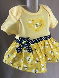 Girls 3 Months Onesie Dress Yellow Bumble Bee Dress Bumble Etsy Bumble Bee Dress Onesie Dress Bee Dress