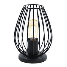 Table lamp square lantern outdoor portable desk bedside nightstand lamp ip54 waterproof 3 mode touch sensor dimmable led light 5200mah usb charging nightlight lighting. Newtown Vintage Wire Cage 1 Light Table Lamp Black 49481n