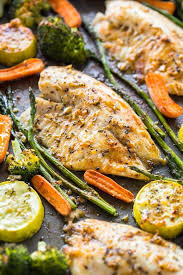 Healthy Sheet Pan Tilapia And Veggies Meal Prep Tilapia Recipes Healthy Easy Seafood Recipes Healthy Tilapia