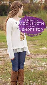 How To Lengthen A Too Short Top Scattered Thoughts Of A Crafty Mom By Jamie Sanders Short Tops Upcycle Clothes Diy Refashion Clothes