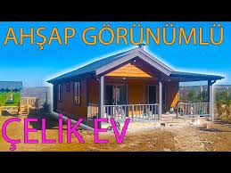 ahsap gorunumlu modern prefabrik ev celik youtube evler modern bina