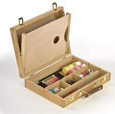 Wooden Art Box With Art Palette Holders Tilting Drying Rack Wooden Art Box Box Art Art Tools Box