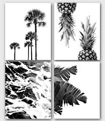 No need to register, buy now! Amazon Com Tropical Prints Set Of 4 Black And White Prints Palm Tree Pineapples Ocean Banana Leaves 8 X 10 Inches Unframed Handmade