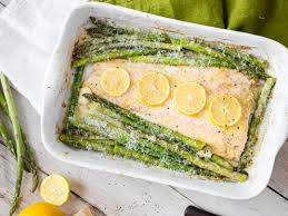 Ofenlachs Mit Grunem Spargel In Honig Senf Marinade Ofenlachs Rezepte Spargel Mit Lachs