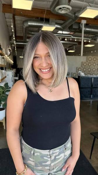 My client wanted pale, ashy and short! We are all obsessedddd with her! 😍😍😍, Ash blonde, balayage, Oc hair, blended hair, Oc stylist