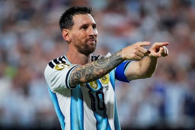 Lionel Messi celebrates his historic goal in Dallas, AI generated