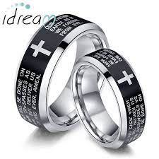 Cross Matching Tungsten Wedding Bands Set Wedding Ring Bands Set Tattoo Wedding Rings Tungsten Wedding Rings