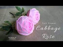 Tutorial Bunga Cabbage Rose Dari Kain Flanel Felt Cabbage Rose Youtube Felt Flower Tutorial Felt Roses Felt Flowers Patterns