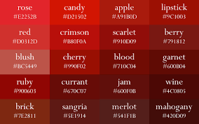 Color Names Now In Gradient Order Red Color Names Color Palette Challenge Red Colour Palette