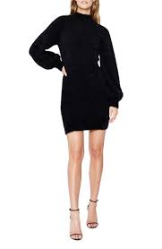 Bardot Long Sleeve Fuzzy Sweater Minidress Nordstrom