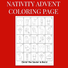 Each day we will color a page and read the bible passage to help us learn a part of the christmas story. Nativity Advent Coloring Page My Joy Filled Life