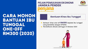 Bantuan ini diberikan selama 12 bulan dengan jumlah minima rm 100 sebulan untuk seorang dan jumlah maksima sebanyak rm 450 sebulan untuk keluarga yang mempunyai lebih 4. Cara Mohon Bantuan Ibu Tunggal 2020 Rm300 One Off Youtube