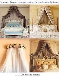 The apex of a raised canopy. Frame For A Crown Canopy In Dark Gray Or White Color Etsy Canopy Bed Diy Room Decor Canopy Bed Curtains