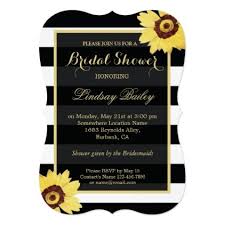 Black And White Invitation Card Yellow Flower Black White Stripes Bridal Shower Card Gold Wedding Gifts Customize Marriage Diy Unique Bridal Shower Cards Bridal Shower Wedding Shower Gifts