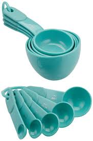 Teal Home Accessories Turquoise Kitchenaid Aqua Sky 9piece Measuring Cup And Spoon Set Tealhome Accessoriestu Aqua Kitchen Turquoise Kitchen Kitchen Aid