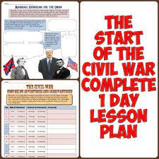 Beginning Of The Civil War Complete 1 Day Lesson Teaching History Interactive Lesson Plans Civil War Unit Study