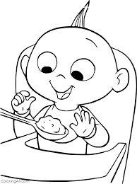 Stats on this coloring page. Jack Jack Eating Food Coloring Page Coloringall