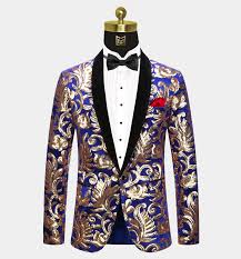 For your convenience, check out our build a tux online tool to personally select every piece of your wedding ensemble. Royal Blue And Gold Tuxedo Jacket Free Shipping Gentleman S Guru