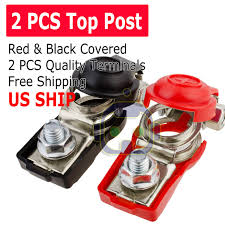 There are also positive and negative cables in the jumper cable set. Battery Terminal Caps 2pcs Car Battery Terminal Caps Covers Positive And Negative Black Red Automotive Battery Chargers Urbytus Com