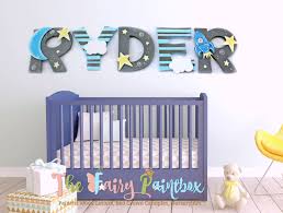 Moon Nursery Wall Painted Letters Moon Baby Room Wall Etsy Nursery Wall Painting Baby Room Wall Moon Nursery