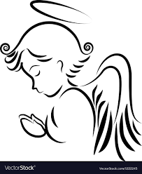 Angel praying logo Royalty Free Vector Image - VectorStock