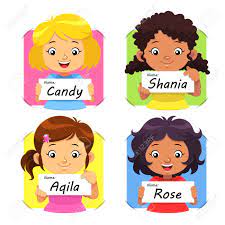 If you place this file into the picture frames folder it will be available in the picture frame library when you go to image > picture frame. Girls Name 1 Girls Holding Their Name Tag Royalty Free Cliparts Vectors And Stock Illustration Image 47225082