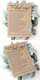 What Did The Dad Say Baby Shower Game Etsy In 2021 Fun Baby Shower Games Baby Shower Game Cards Baby Shower Games