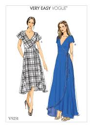 Sewing Pattern For Misses Wrap Dresses W Variations Vogue Etsy Wrap Dress Sewing Patterns Pattern Dress Women Wrap Dress Pattern