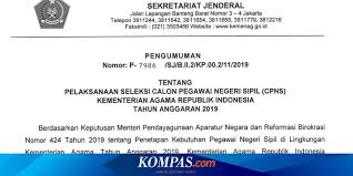 Check spelling or type a new query. Kemenag Buka 5 815 Formasi Cpns 2019 Ini Rinciannya Halaman All Kompas Com