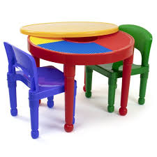 This compact and stylish furniture set is ideal for children's room, living room, game room, etc. Humble Crew Kids 2 In 1 Plastic Building Blocks Compatible Dry Erase Activity Table And 2 Chairs Set Red Green Blue Walmart Com Walmart Com