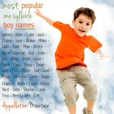 Most Popular One Syllable Boy Names Part One Appellation Mountain