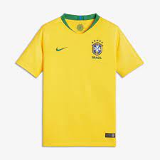 2018 Brazil Cbf Stadium Home Older Kids Football Shirt Gold Camiseta De Futbol Camisetas Futbol