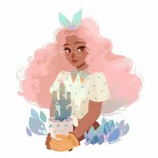 Black And Pink Hair Cartoon Pin By Elizabeth Writer On Cartoon Girl Drawings Cute Art Art Inspo