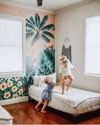 Melika Mural Tropical Palm Tree Hawaiian Wallpaper Etsy Kid Room Decor Palm Trees Wallpaper Tree Removable Wallpaper