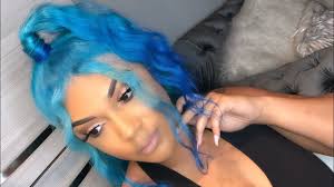 Colored blue hair needs weekly conditioning treatments to maintain its how to wear blue ombre hair. Ombre Blue Hair Watercolor Adore Sky Blue Baby Blue Kiss Colors Moonlight Blue Youtube