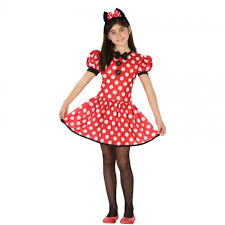La graziosa coppia di abitini è decorata da manichine ad aletta, stampe all over e motivi di minnie. Costume Topolina Minni Bambina Acquistare Online