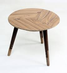 Three Legged Wooden Side Centre Table With Two Toned Teakwood Solid Wood Furniture Design Table Coffee Table